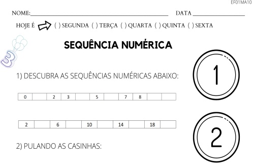 atividade de sequência numérica